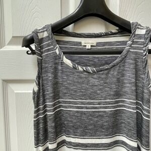 Max Studio Size Small Space Dyed Variegated Striped Sleeveless Tank Dress